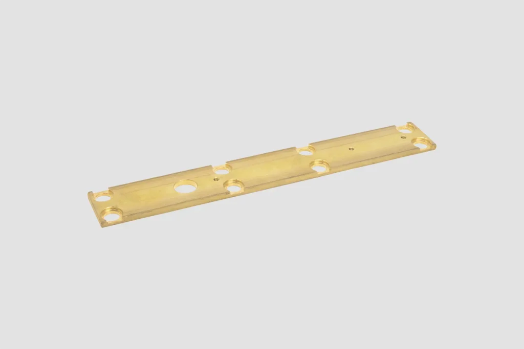 Piastra Lineare Ottone Fuso Fori Fissaggio