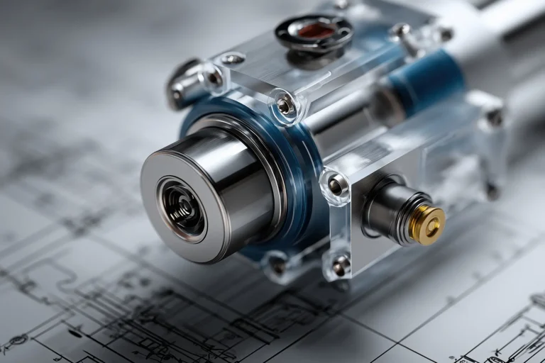 Componente meccanico di precisione su disegno tecnico per rilievo dimensionale e produzione a disegno.