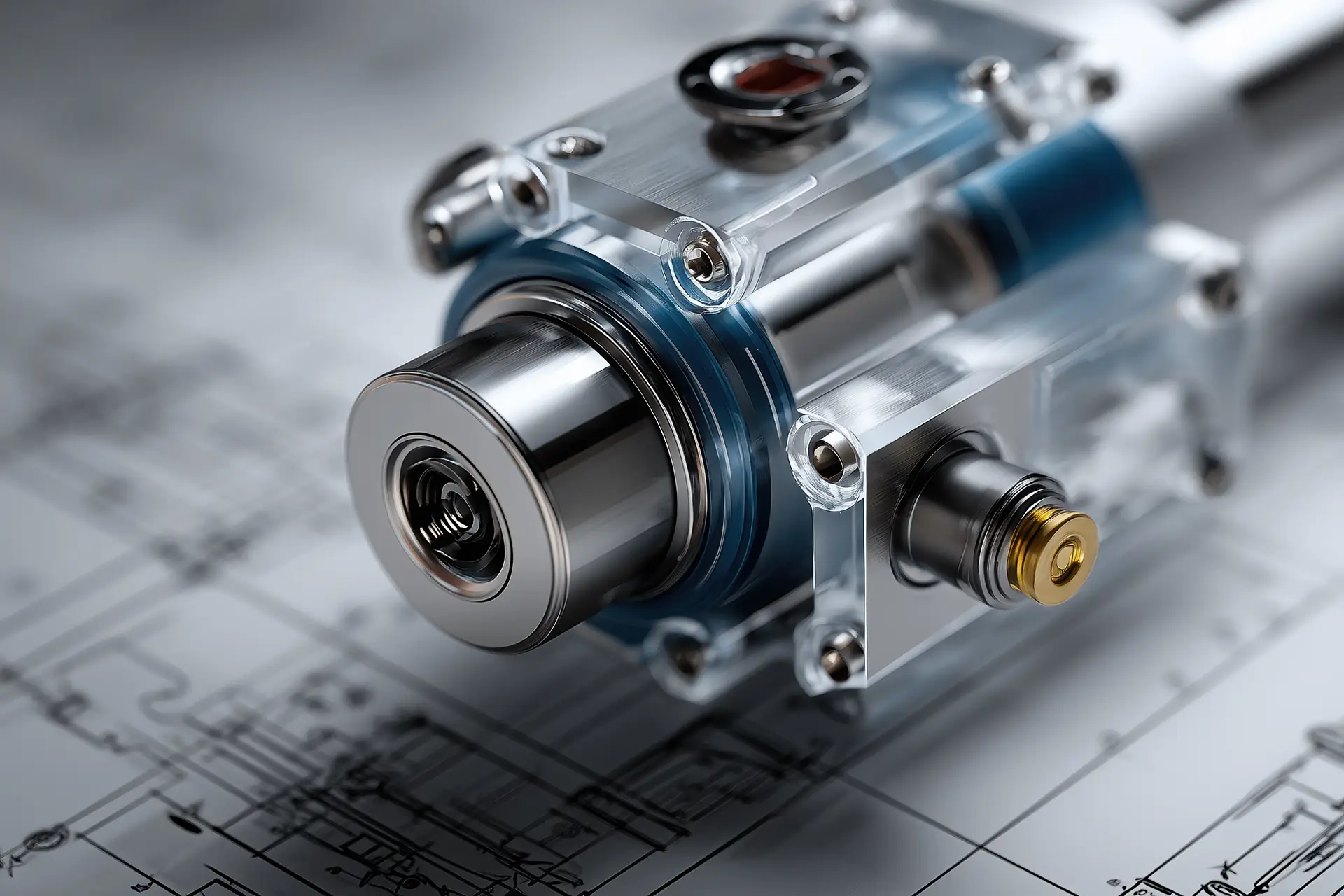 Componente meccanico di precisione su disegno tecnico per rilievo dimensionale e produzione a disegno.